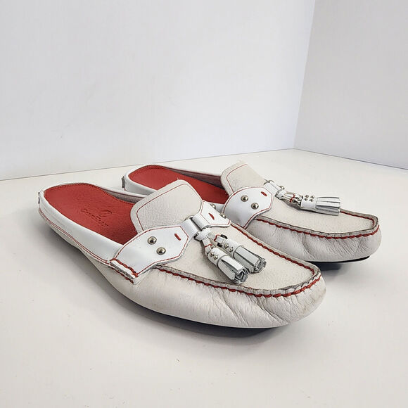 Cole Haan Shoes - Cole Haan Tassel Leather Mules Loafers D18608 White Shoes Women’s 10 B